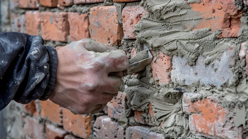 A side-by-side comparison illustrating repointing vs. tuckpointing. On the left, a mason uses a specialized grinder/rake to meticulously remove old, crumbly mortar (Repointing). On the right, a different mason uses a trowel to apply perfectly color-matched new mortar, creating a seamless, clean joint (Tuckpointing/Finish).