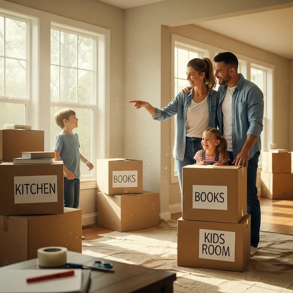Family preparing for final walkthrough and move-in