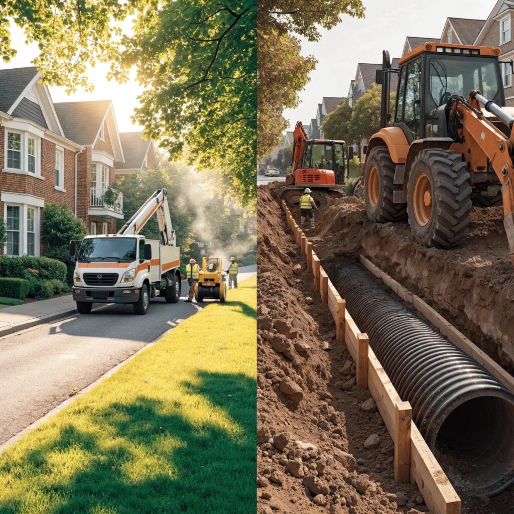 Comparison of trenchless repair benefits versus traditional excavation methods